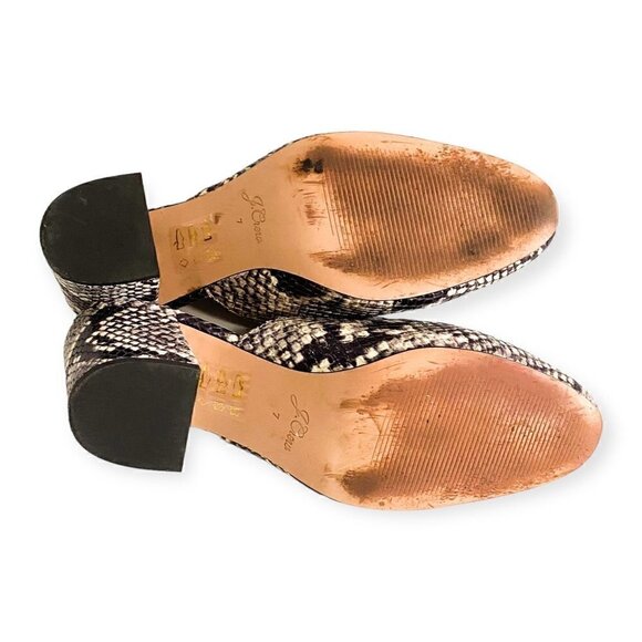 J. Crew Sophie Mule in Snake Embossed Leather sz 7 - Picture 7 of 11